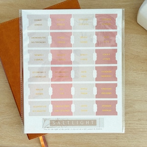 Bible Tabs Blush Pink | Matte-Coated Sticker Tabs | Bible Tabs for Women | Journaling Supplies | Bible Devotionals | Devotional for Women