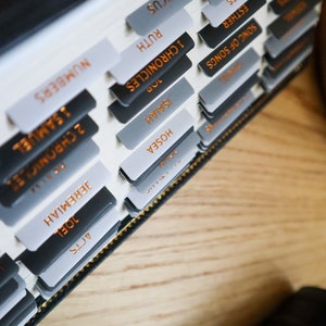 Bible Tabs Black Copper | Matte-coated Sticker Tabs | Bible Tabs for ...