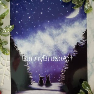 Winter Bunnies mini art print