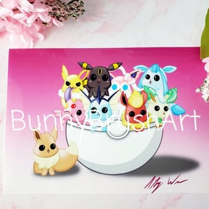 Eeveelution mini art print