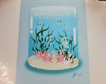 Sea Creature Aquarium mini print