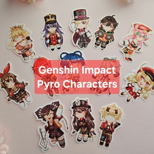 Pyro Genshin Vinyl Stickers
