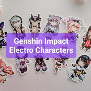 Electro Genshin Vinyl Stickers