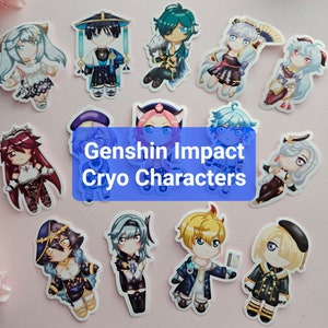 Cryo Genshin Vinyl Stickers