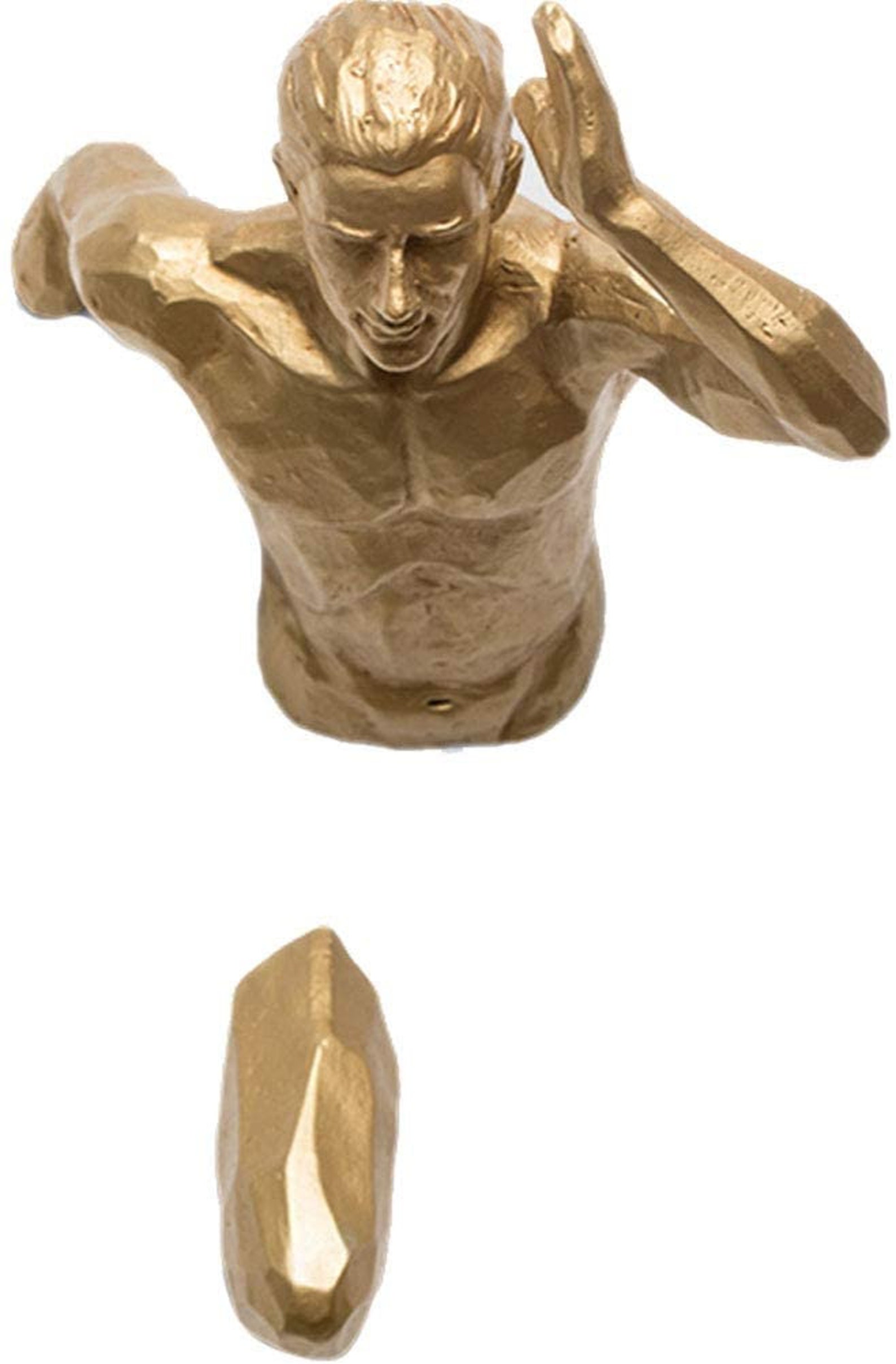 6 Pcs Running Man Wall Sculptures Gold/silver/bronz Colorclimbing Man