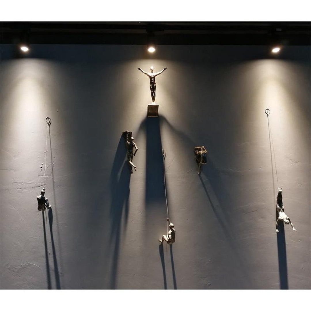 6 Pieces Climbing Man Wall Sculptures adventurer, Wall Sculpture