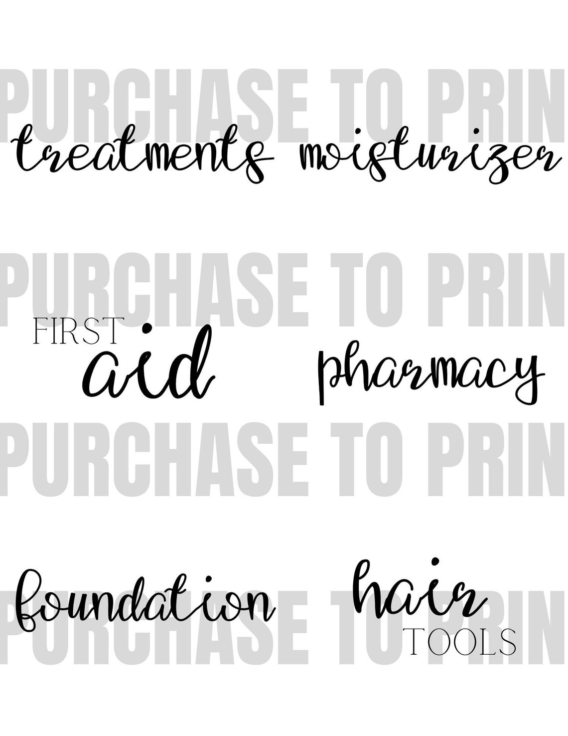 Bathroom and Vanity Labels Instant Download Bathroom Etsy