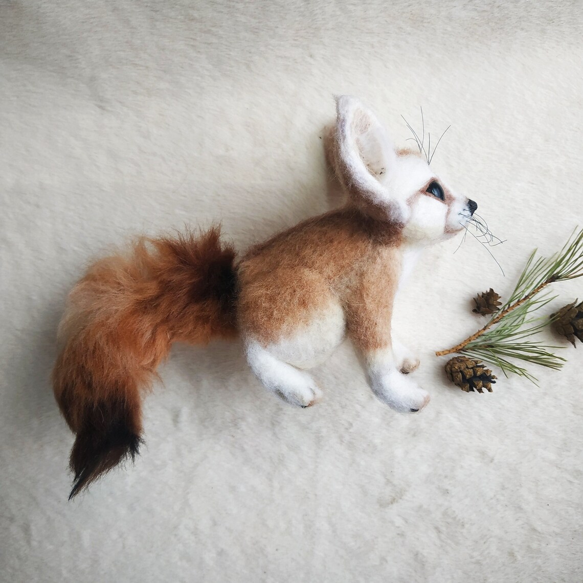 Fennec fox stuffed animal Soft toy Smallest fox Needle felted Etsy