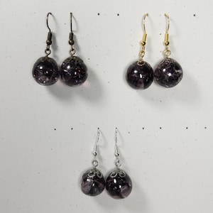 Purple Cracked Marble Earrings