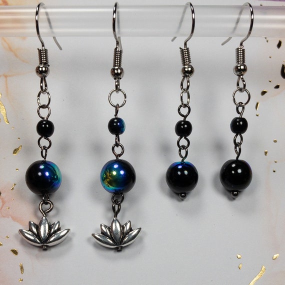 Orecchini a forma di fiore di loto in argento sterling: gioielli yoga