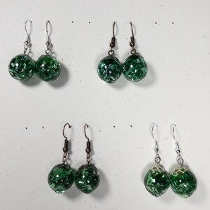 Green Cracked Marble Earrings
