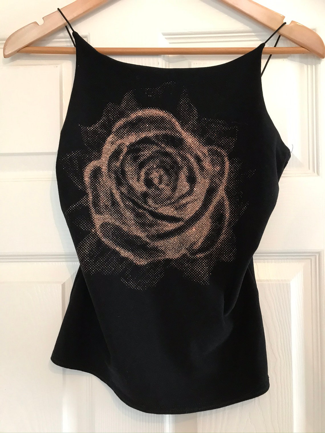 Vintage 90s rare USA softest black double layer top