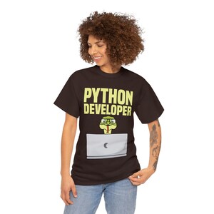 Python developer Unisex Heavy Cotton Tee image 3