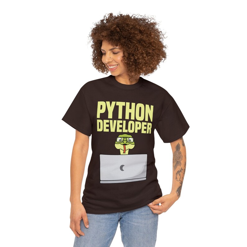 Python developer Unisex Heavy Cotton Tee image 3