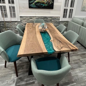Dining Table, Epoxy Table, Live Edge Dining Table, Epoxy Dining Table, Dining Room Table, Kitchen Table, Walnut Dining Table, Wood Table, Epoxy Resin Dining Table, River Table, Live Edge Table