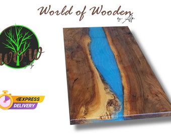 Custom Live Edge Epoxy Resin River Table: Handmade Coffee or Side Table