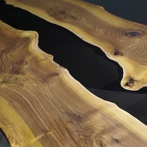 Mesa de resina epoxi, mesa de comedor a medida, mesa de comedor, mesa con borde natural, mesa de cocina de resina epoxi, mesa de comedor de resina epoxi a medida imagen 7
