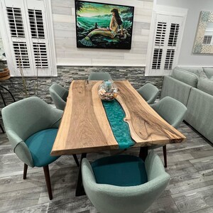 Dining Table, Epoxy Table, Live Edge Dining Table, Epoxy Dining Table, Dining Room Table, Kitchen Table, Walnut Dining Table, Wood Table, Epoxy Resin Dining Table, River Table, Live Edge Table