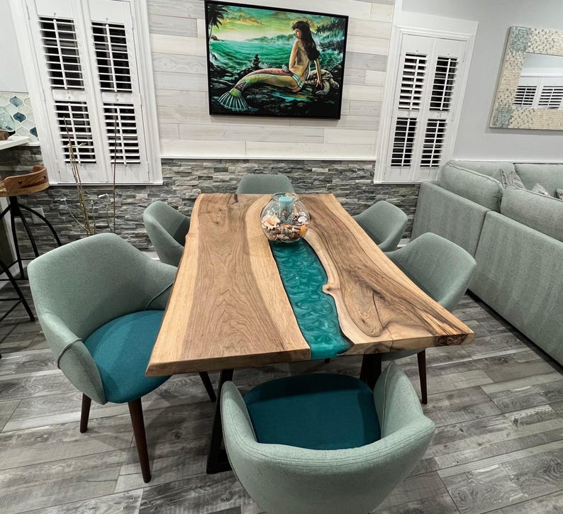 Dining Table, Epoxy Table, Live Edge Dining Table, Epoxy Dining Table, Dining Room Table, Kitchen Table, Walnut Dining Table, Wood Table, Epoxy Resin Dining Table, River Table, Live Edge Table