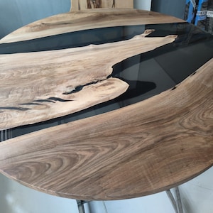 Round Epoxy Table, Round Coffee Table, Round Live Edge Coffee Table, Round Wood Table With Resin, Round Epoxy Table, Round Epoxy Table Top image 5