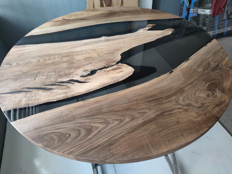 Round Epoxy Table, Round Coffee Table, Round Live Edge Coffee Table, Round Wood Table With Resin, Round Epoxy Table, Round Epoxy Table Top image 5