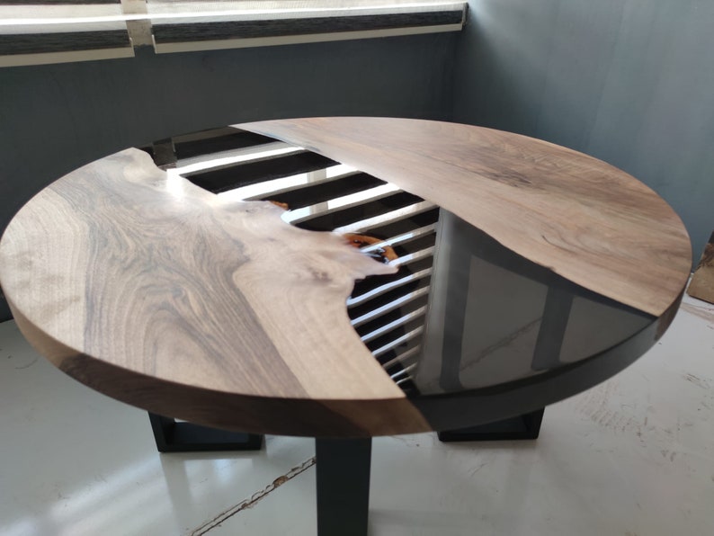 Round Epoxy Table, Round Coffee Table, Round Live Edge Coffee Table, Round Wood Table With Resin, Round Epoxy Table, Round Epoxy Table Top image 4