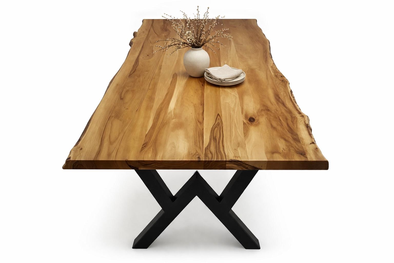 Custom Live Edge Walnut Dining Table, Solid Wood Kitchen Furniture ...