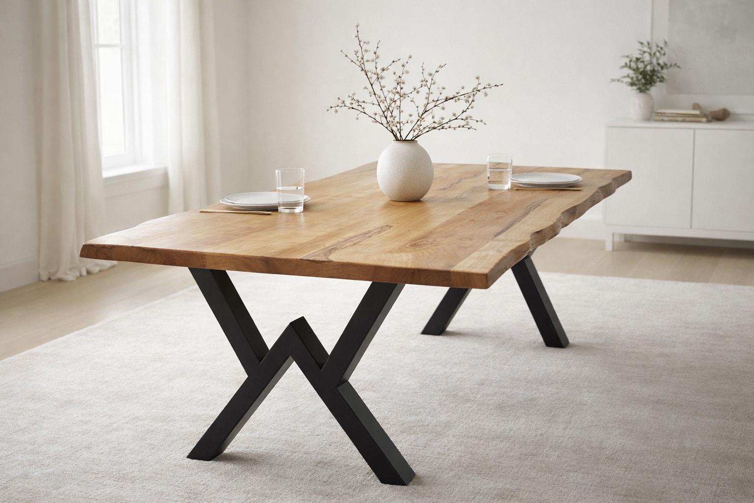 Custom Live Edge Walnut Dining Table, Solid Wood Kitchen Furniture ...