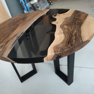 Round Epoxy Table, Round Coffee Table, Round Live Edge Coffee Table, Round Wood Table With Resin, Round Epoxy Table, Round Epoxy Table Top image 2