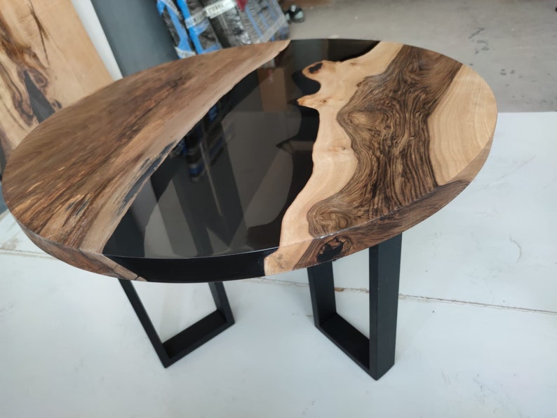 Round Epoxy Table, Round Coffee Table, Round Live Edge Coffee Table, Round Wood Table With Resin, Round Epoxy Table, Round Epoxy Table Top image 2