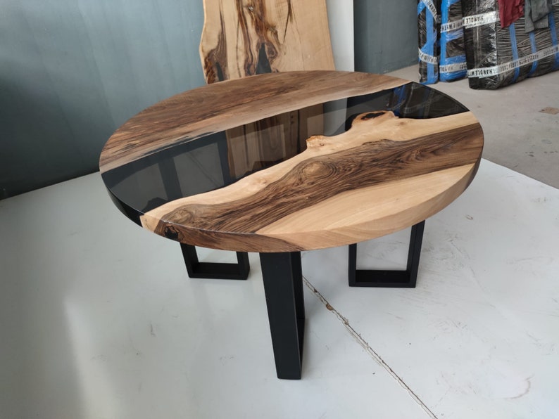 Round Epoxy Table, Round Coffee Table, Round Live Edge Coffee Table, Round Wood Table With Resin, Round Epoxy Table, Round Epoxy Table Top image 8