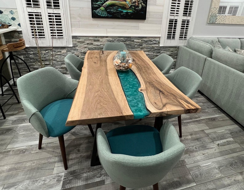 Dining Table, Epoxy Table, Live Edge Dining Table, Epoxy Dining Table, Dining Room Table, Kitchen Table, Walnut Dining Table, Wood Table, Epoxy Resin Dining Table, River Table, Live Edge Table