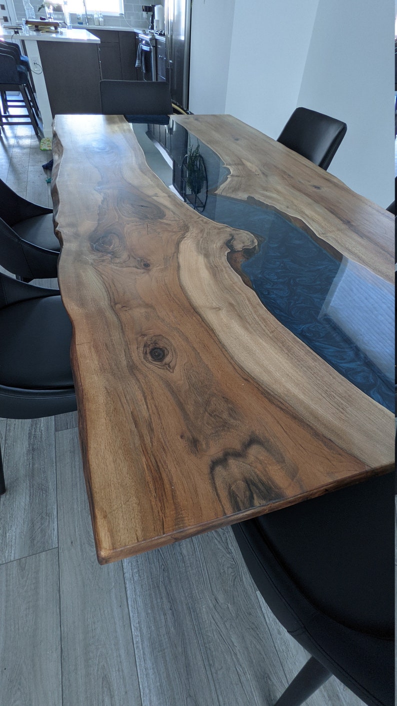Custom Live Edge Dining Table Epoxy River Table Resin Coffee Etsy