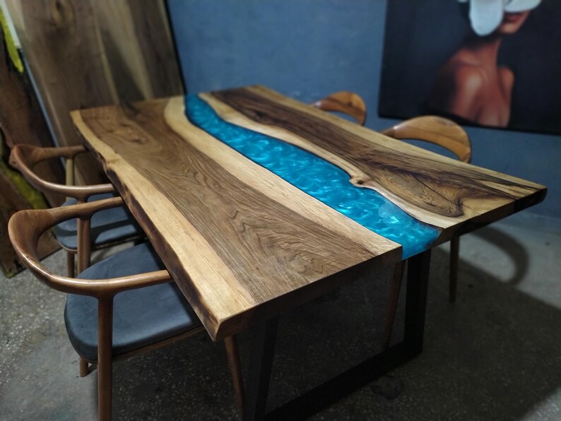 Dining Table, Epoxy Table, Live Edge Dining Table, Epoxy Dining Table, Dining Room Table, Kitchen Table, Walnut Dining Table, Wood Table, Epoxy Resin Dining Table, River Table, Live Edge Table