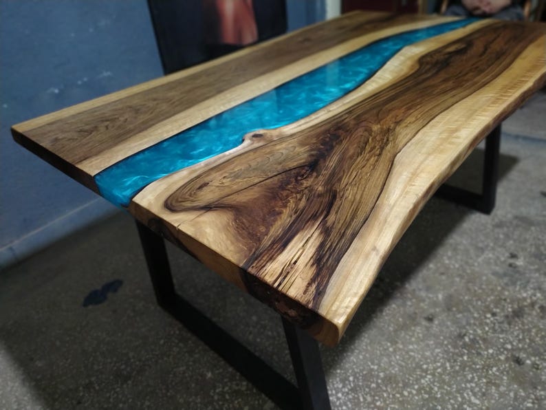 Dining Table, Epoxy Table, Live Edge Dining Table, Epoxy Dining Table, Dining Room Table, Kitchen Table, Walnut Dining Table, Wood Table, Epoxy Resin Dining Table, River Table, Live Edge Table