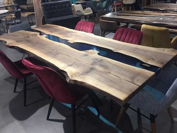 Epoxy Olive Table, Living Room Table, Custom Live Edge Epoxy Resin