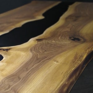 Mesa de resina epoxi, mesa de comedor a medida, mesa de comedor, mesa con borde natural, mesa de cocina de resina epoxi, mesa de comedor de resina epoxi a medida imagen 4
