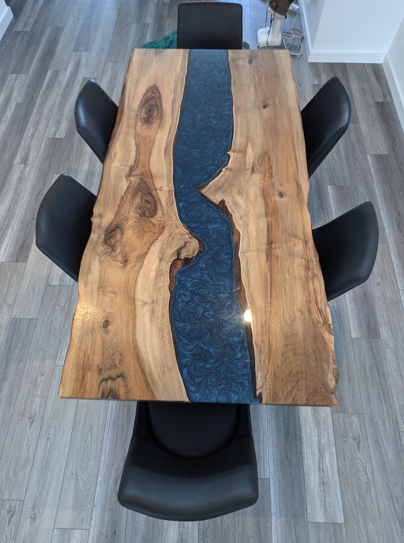 Custom Live Edge Dining Table Epoxy River Table Resin Coffee Etsy