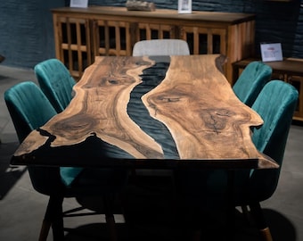 Dining Room/kitchen/bar Table Wood Epoxy Resin River Unique Live Edge Olive  Custom Reclaimed Woodensolid Slab Luxury /coffee/sehpa/end Table 