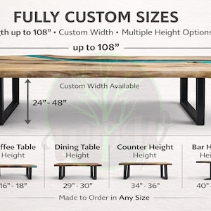 Mesa de resina epoxi, mesa de comedor a medida, mesa de comedor, mesa con borde natural, mesa de cocina de resina epoxi, mesa de comedor de resina epoxi a medida imagen 6