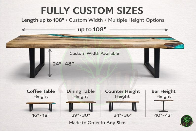 Mesa de resina epoxi, mesa de comedor a medida, mesa de comedor, mesa con borde natural, mesa de cocina de resina epoxi, mesa de comedor de resina epoxi a medida imagen 6