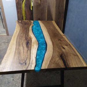 Epoxy Wood Dining Room Table, Epoxy Resin Kitchen Table, Epoxy Resin River Coffee Table, Custom Epoxy Table, Live Edge Epoxy Dining Table,