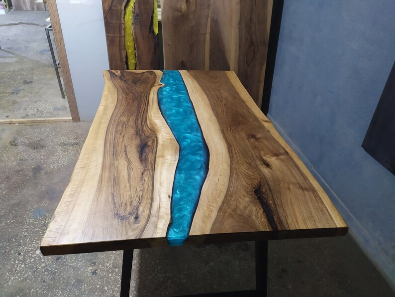 Epoxy Wood Dining Room Table, Epoxy Resin Kitchen Table, Epoxy Resin River Coffee Table, Custom Epoxy Table, Live Edge Epoxy Dining Table,