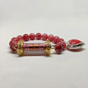 Rare Blessed Handmade Pink String Amulet with Heart Charm - For Wealth, Love, and Good Fortune