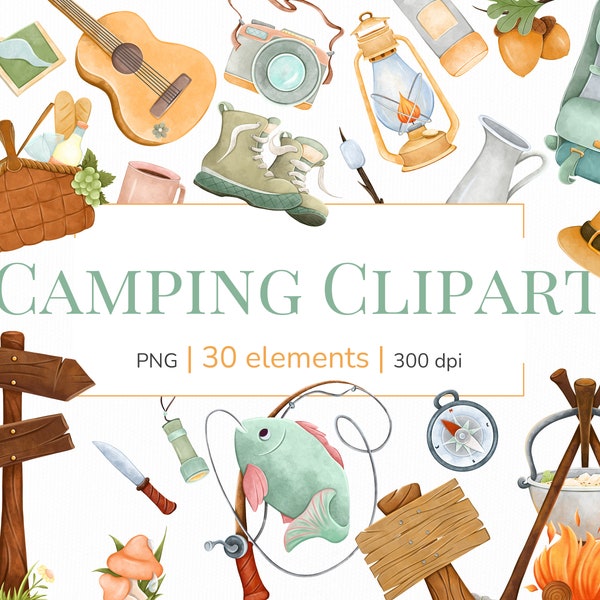 Camping clipart | Summer clipart | Travel clipart | Camper clipart | Outdoor clipart | Summer vacation clipart PNG | Camping life png
