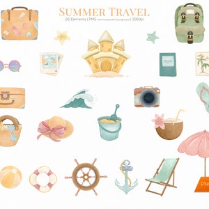 Beach Clipart Summer Clipart Png Vacation Clipart - Etsy