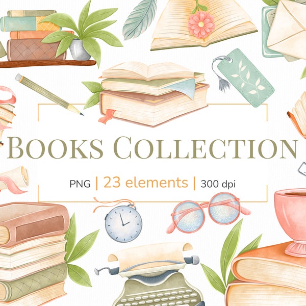 Books clipart | Reading clipart | Educational items png clipart | Library clipart | School clipart | Literature clip art | Stack of books