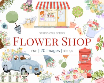 Flower garden clipart. Flower clipart png. Digital spring flowers clipart. Pot flowers clipart. Flower shop clipart