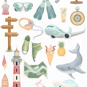 Travel Clipart. Beach Clipart. Summer Clipart Png Files. - Etsy