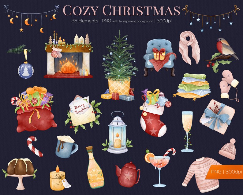 Christmas Clipart Winter Clipart Holiday Clipart PNG - Etsy